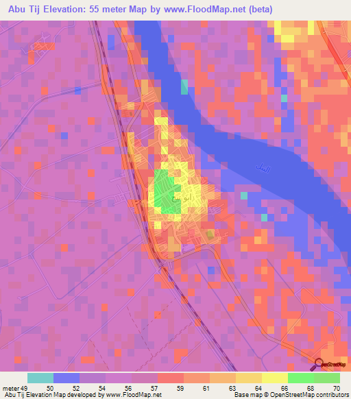 Abu Tij,Egypt Elevation Map