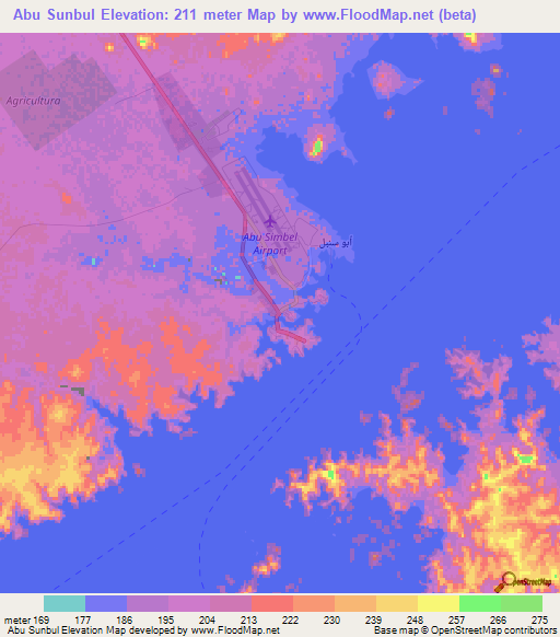 Abu Sunbul,Egypt Elevation Map
