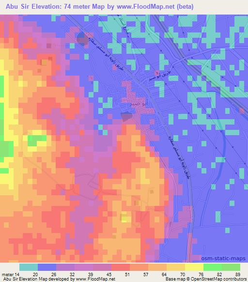 Abu Sir,Egypt Elevation Map