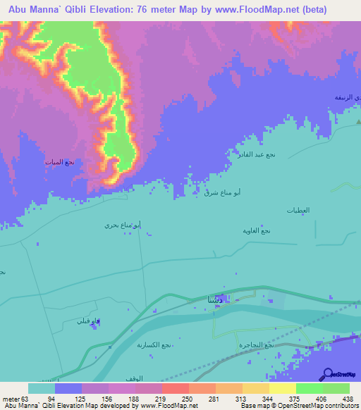 Abu Manna` Qibli,Egypt Elevation Map