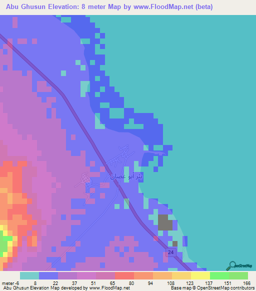 Abu Ghusun,Egypt Elevation Map