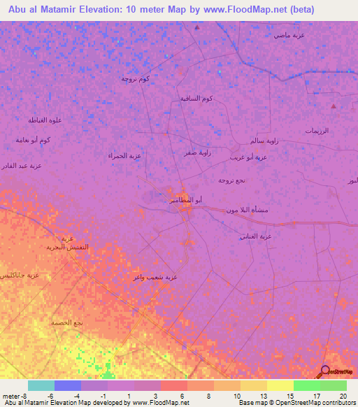 Abu al Matamir,Egypt Elevation Map