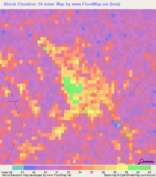 Abnub,Egypt Elevation Map