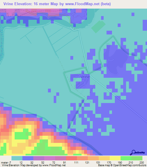 Vrine,Albania Elevation Map