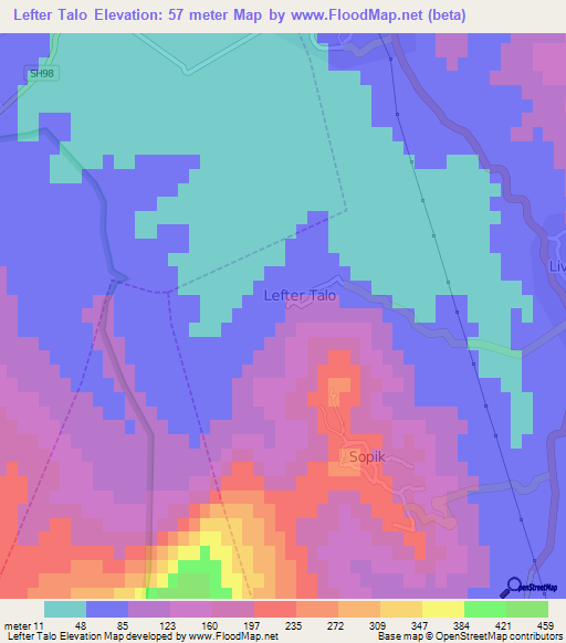 Lefter Talo,Albania Elevation Map