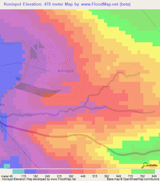 Konispol,Albania Elevation Map