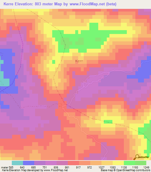 Kerre,Albania Elevation Map