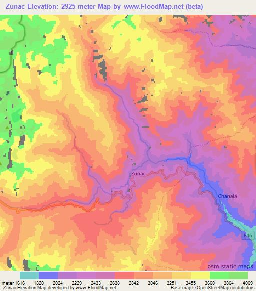 Zunac,Ecuador Elevation Map