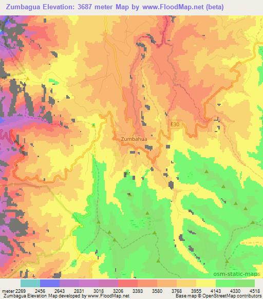 Zumbagua,Ecuador Elevation Map