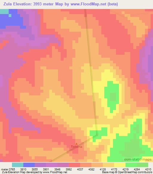 Zula,Ecuador Elevation Map