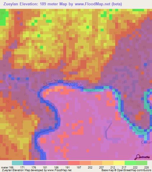 Zueylan,Ecuador Elevation Map