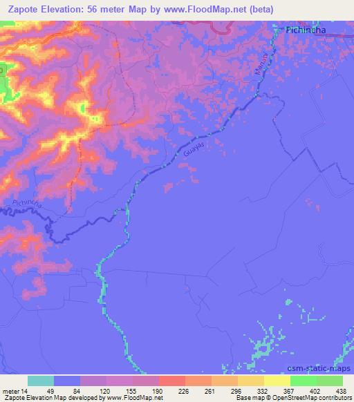 Zapote,Ecuador Elevation Map