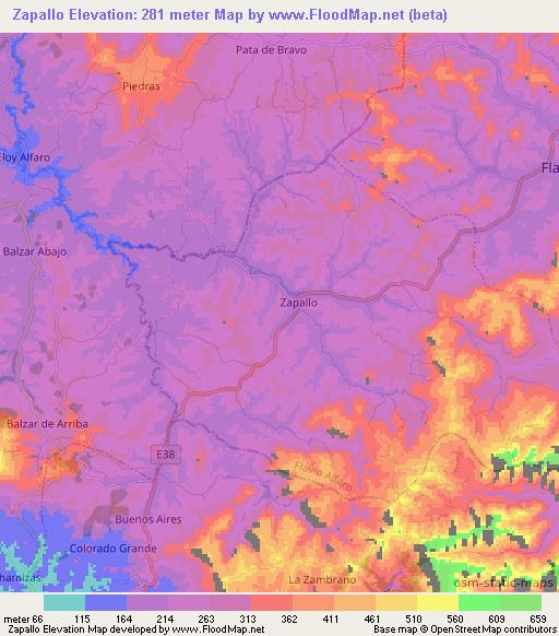 Zapallo,Ecuador Elevation Map