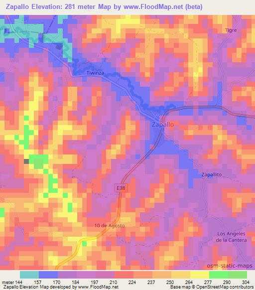 Zapallo,Ecuador Elevation Map