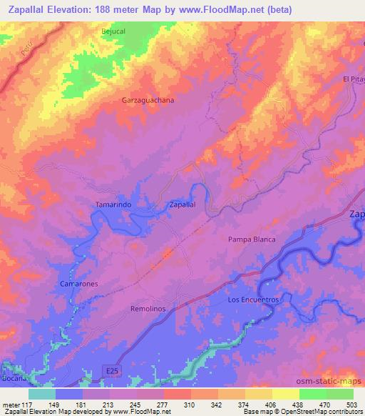 Zapallal,Ecuador Elevation Map