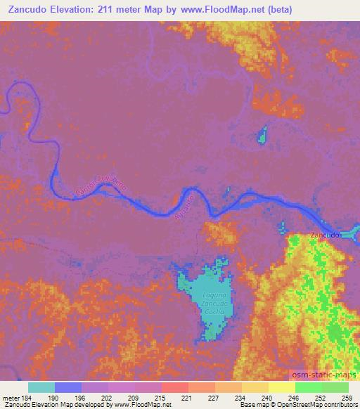 Zancudo,Ecuador Elevation Map