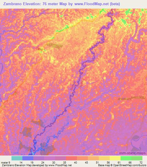 Zambrano,Ecuador Elevation Map