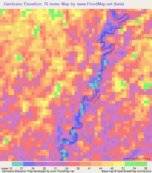 Zambrano,Ecuador Elevation Map