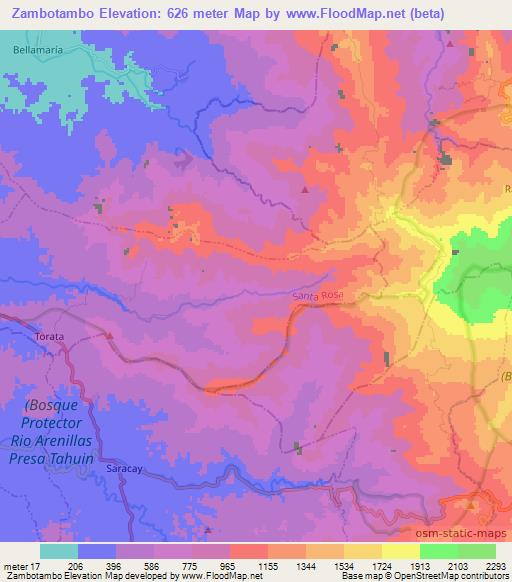 Zambotambo,Ecuador Elevation Map