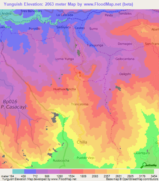 Yunguish,Ecuador Elevation Map