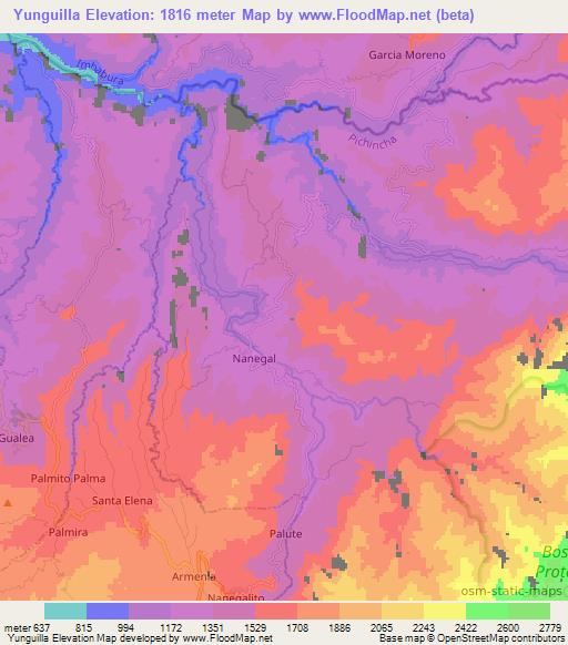 Yunguilla,Ecuador Elevation Map