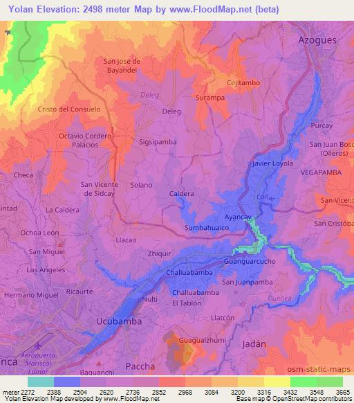 Yolan,Ecuador Elevation Map