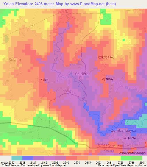 Yolan,Ecuador Elevation Map