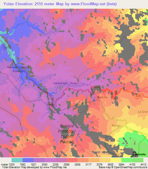 Yolan,Ecuador Elevation Map