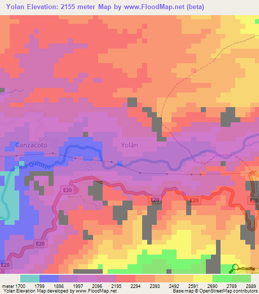 Yolan,Ecuador Elevation Map