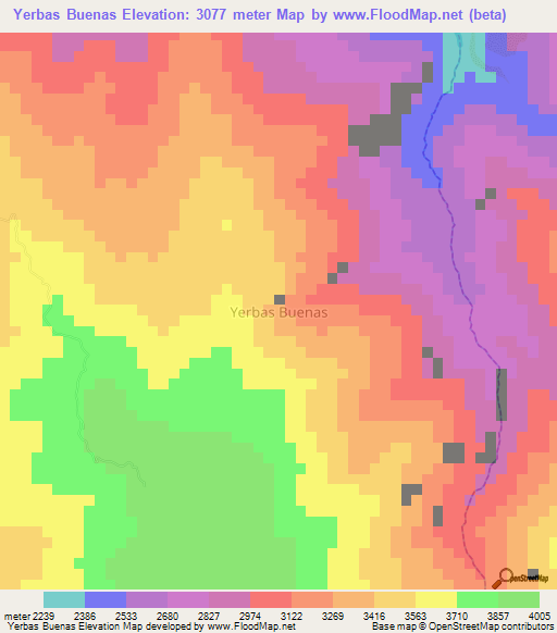 Yerbas Buenas,Ecuador Elevation Map