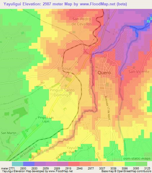 Yayuligui,Ecuador Elevation Map