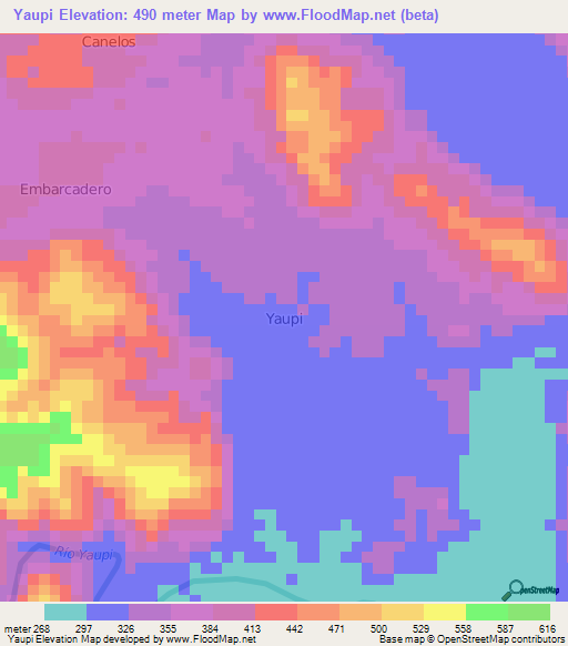 Yaupi,Ecuador Elevation Map