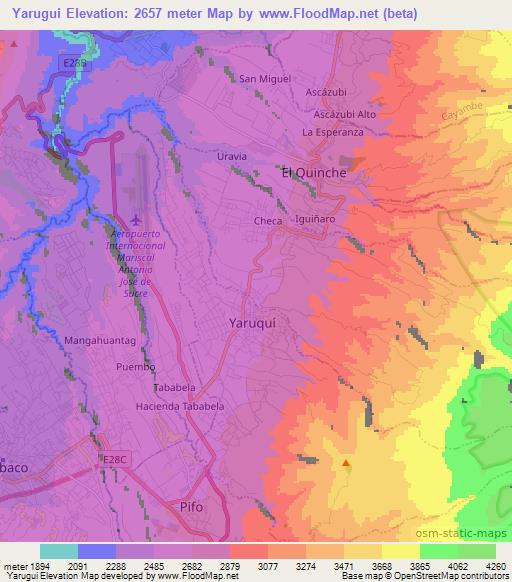 Yarugui,Ecuador Elevation Map