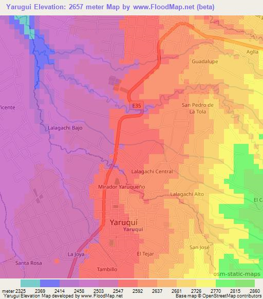 Yarugui,Ecuador Elevation Map