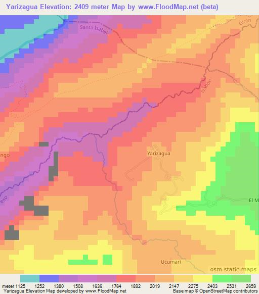 Yarizagua,Ecuador Elevation Map