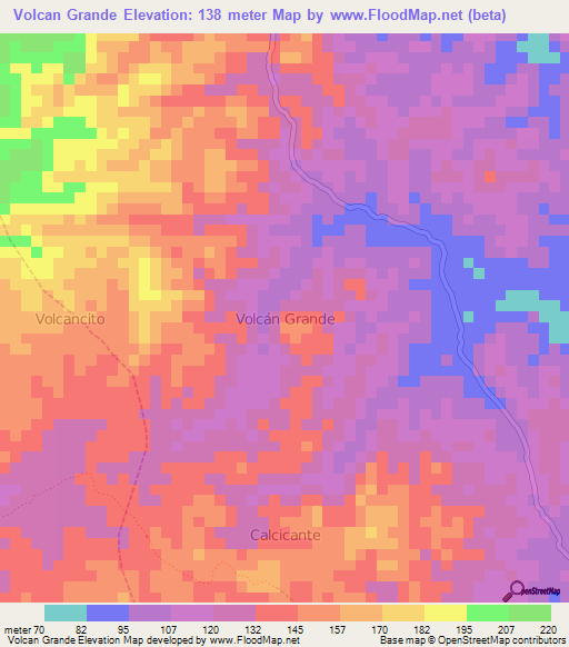 Volcan Grande,Ecuador Elevation Map