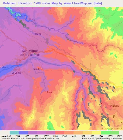 Voladero,Ecuador Elevation Map