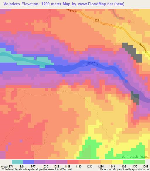 Voladero,Ecuador Elevation Map