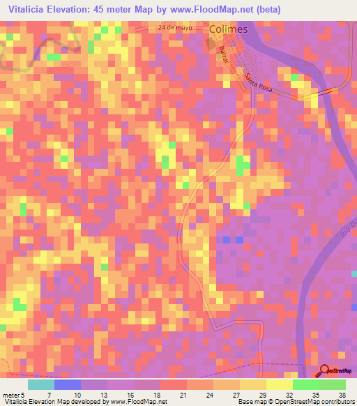 Vitalicia,Ecuador Elevation Map