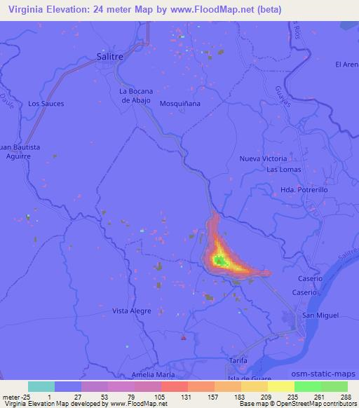 Virginia,Ecuador Elevation Map