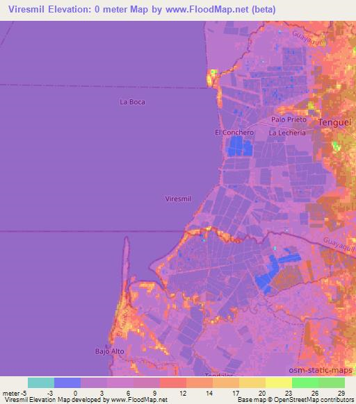 Viresmil,Ecuador Elevation Map