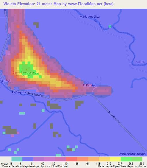 Violeta,Ecuador Elevation Map