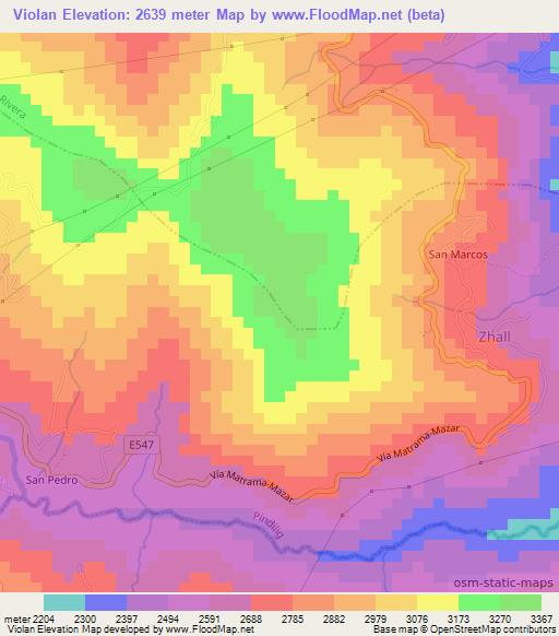 Violan,Ecuador Elevation Map