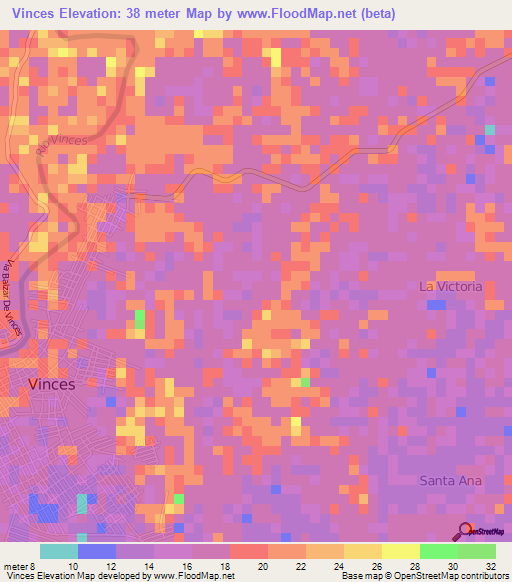 Vinces,Ecuador Elevation Map