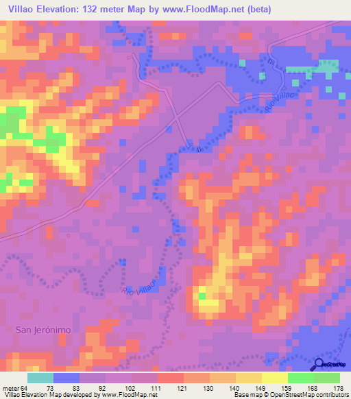 Villao,Ecuador Elevation Map