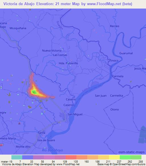 Victoria de Abajo,Ecuador Elevation Map
