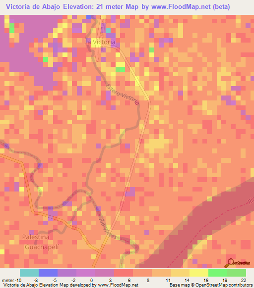 Victoria de Abajo,Ecuador Elevation Map