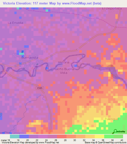 Victoria,Ecuador Elevation Map