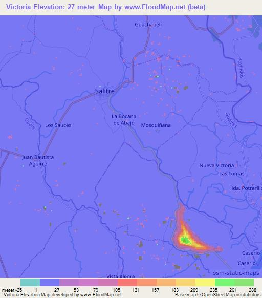 Victoria,Ecuador Elevation Map