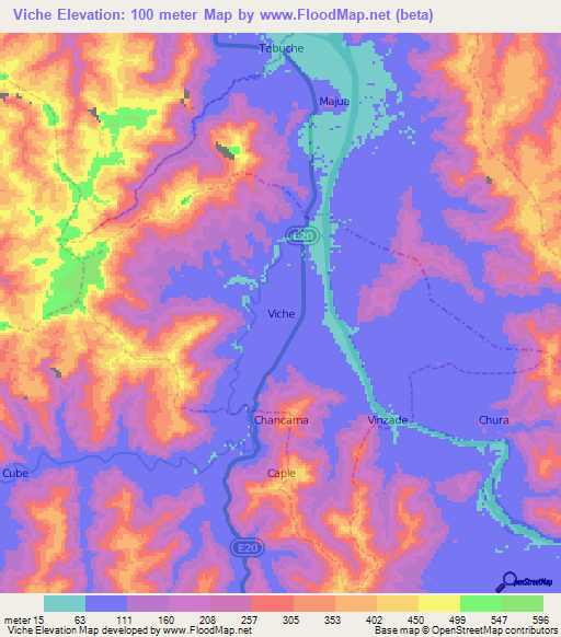 Viche,Ecuador Elevation Map